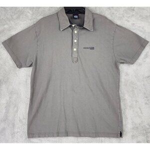 Tommy Jeans Hilfiger Denim Polo Mens Large Gray Short Sleeve Shirt 90s Vintage